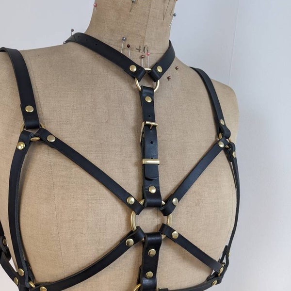 Women's cage bra | bra harness | leather bra harness | womens fetishwear | fetishwear for women