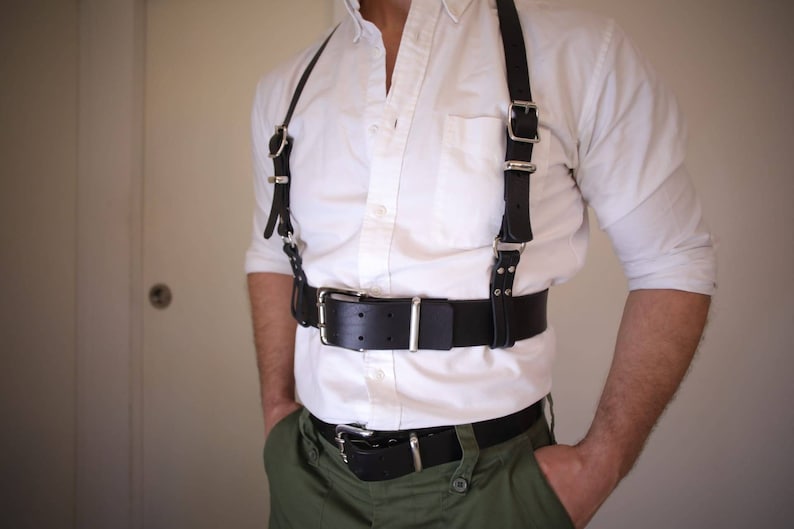 Arnés para hombre / arnés de cuero para hombres / ropa fetiche - Etsy ...