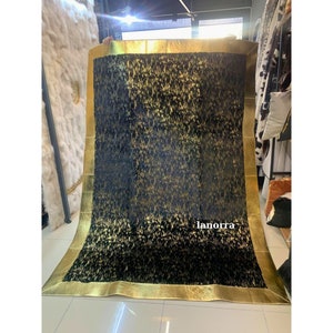 Elegant Plush Area Black Gold Rug, Faux Fur Living Room Rug Large, Shaggy Black Gold Fluffy Mat Plush Rug, Shaggy Luxury Soft Bedroom Rug