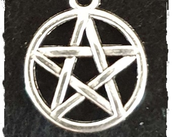 Silber Ton Pentagram Charms Anhänger Unisex Anhänger