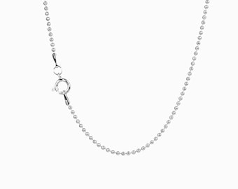 Ball chain, 40-75 cm, 925 silver, 1 mm, chain without pendant, filigree silver chain, long necklace