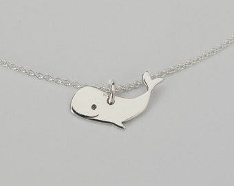 Chain - LITTLE WHALE, 925 silver, filigree chain, special birthday gift, cute summer jewelry, chain with animal pendant, sea creature