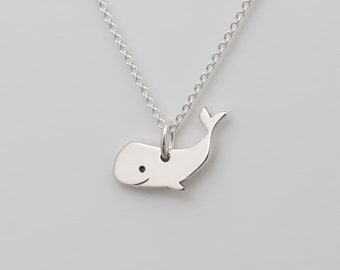 Children's chain - SMALL WHALE, 925 silver, filigree chain, special birthday present, sweet children's jewelry, delicate chain with animal pendant