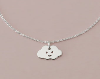 Ketting - KLEINE WOLKE, zilver, filigraanketting, speciaal doopcadeau, gepersonaliseerde zilveren ketting, zoete zomerjuwelen, hemellichaam