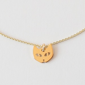 Ketting - KLEINE KAT, 925 zilver verguld, filigraan ketting, speciaal cadeau-idee, delicate zilveren ketting, schattige dierenketting, kattenliefhebber