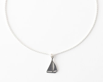 Children's chain - SMALL BOAT, silver, filigree chain, special gift idea, dainty silver chain ship, sweet children's jewelry, symbol chain