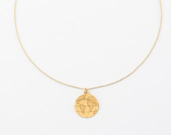 Necklace - SMALL GLOBE, 925 silver gold plated, filigree silver necklace, beautiful gift idea, planet earth, beautiful birthday gift