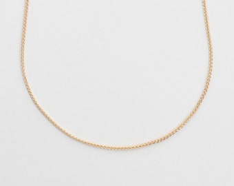 FINE WHEAT CHAIN, 40-60 cm, Goldfilled, 925 Silver, Braided Chain Links, Filigree Link Chain, Fine Chain, Waterproof Gold Chain,