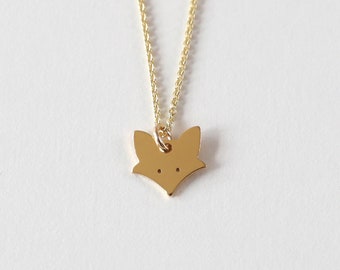 Naszyjnik dziecięcy LITTLE FOX, srebro 925 złocone, filigranowy łańcuszek, wyjątkowy prezent na chrzest, delikatny srebrny łańcuszek, słodka biżuteria dla dzieci, naszyjnik ze zwierzątkiem