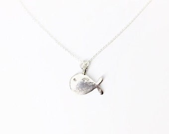 Children's necklace - KLEINER FISCH/ WAL, 925 Silver, filigree fish pendant, zodiac string, gift idea, sweet baptismal gift, children's jewellery