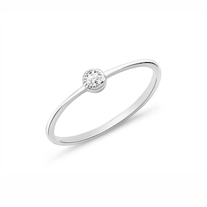 RING WITH ZIRCONIA STONE, silver, 50-58, filigree ring, gift for her, silver ring, narrow silver ring, stacking ring