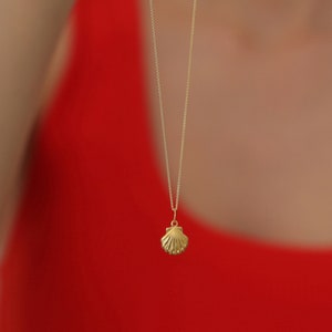 Necklace - SMALL SHELL, 925 silver gold-plated, maritime necklace, shell pendant, filigree necklace, gift for her, birthday gift