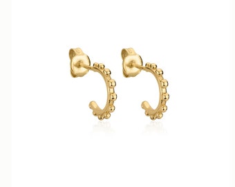 Pendientes - KLEINE CREOLE, 925 Silver Gold Plate plateada