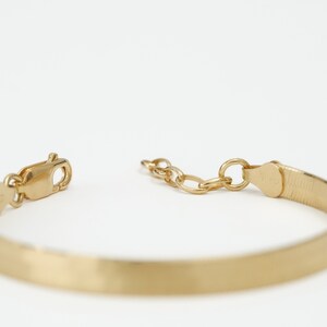 SNAKE BRACELET 925 silver gold plated, flat gold bracelet, elegant bracelet, special gift, movable link bracelet for her image 3