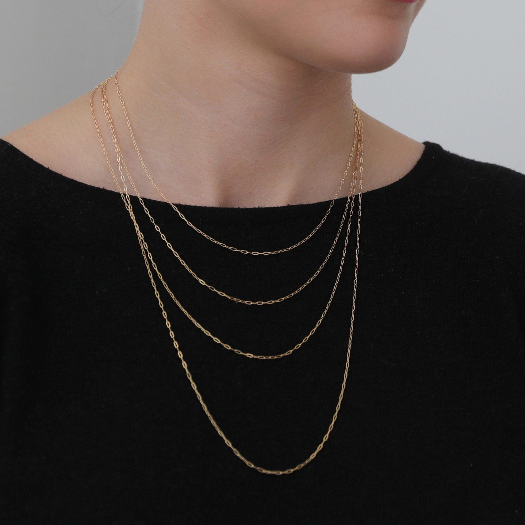 FINE CABLE CHAIN 3 x 1.3 mm 4060 cm goldfilled 925 Etsy