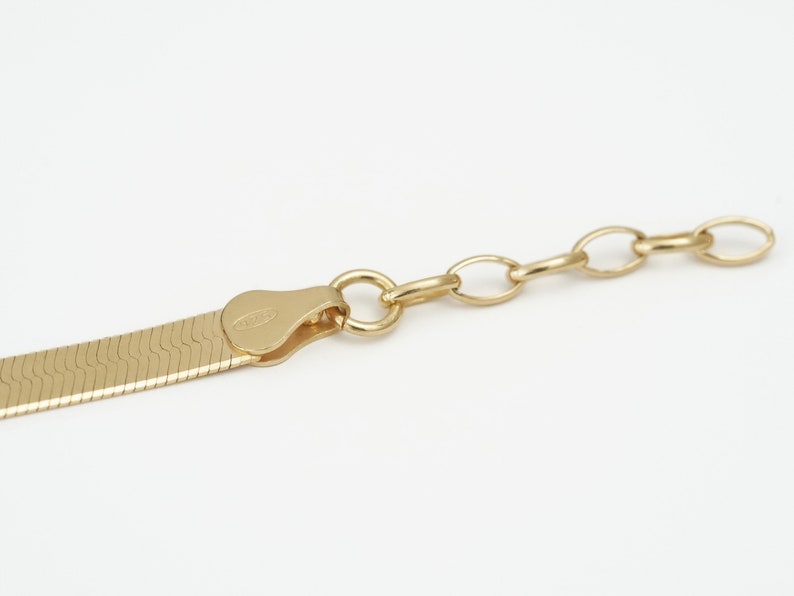 SNAKE BRACELET 925 silver gold plated, flat gold bracelet, elegant bracelet, special gift, movable link bracelet for her image 8