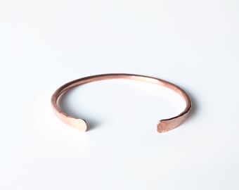Bracelet COPPER - S/Meter/L, fine hammered bracelet open, handmade bracelet, adjustable bracelet for her, everyday jewelry