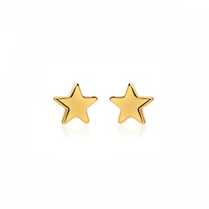 Ear studs children - SMALL STARS, 925 silver gold plated, cute children's jewellery, special gift idea, dainty ear studs gift for her