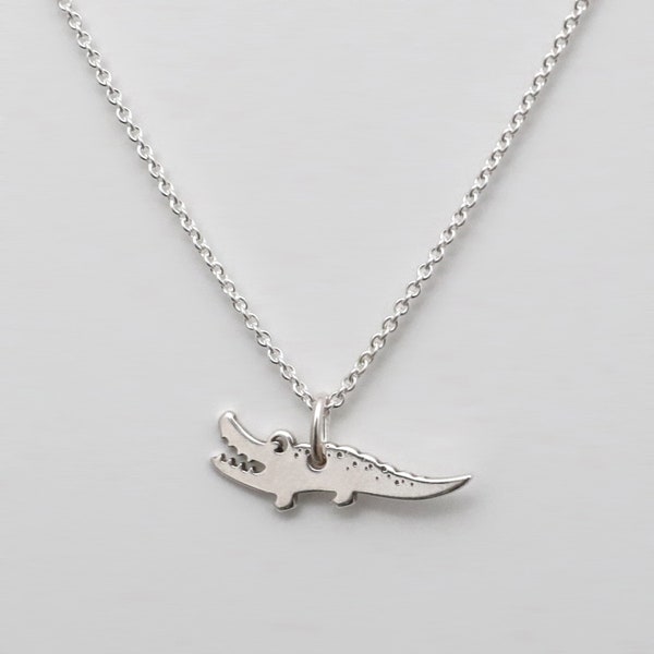 Children's chain - SMALL CROCODILE, 925 silver, filigree chain, chain for children, sweet children's jewelry, chain with animal pendant, special chain