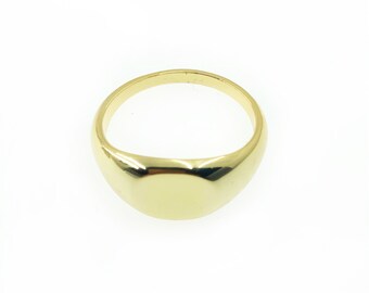 Ring - SIEGELRING, 925 Silber vergoldet, ovaler Ring, besonderer Siegelring, Geschenk für Sie, glatter Ring, filigraner Statementring