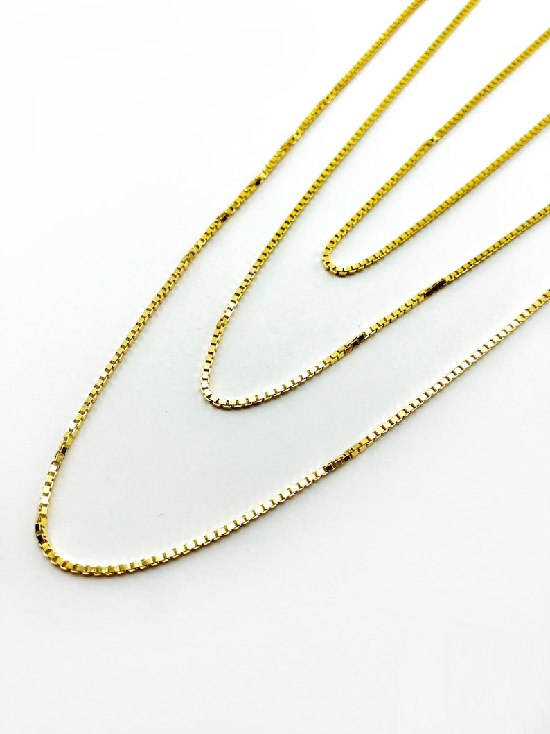 Venetian necklace, 45-70 cm, gold-plated silver, long chain, special silver jewelry, summer jewelry, great layered look, polished edgy chain image 4