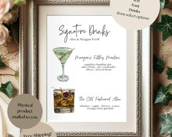 Custom Signature Drink Sign | E-Mail Delivered | Hand-Painted Drink Illustrations