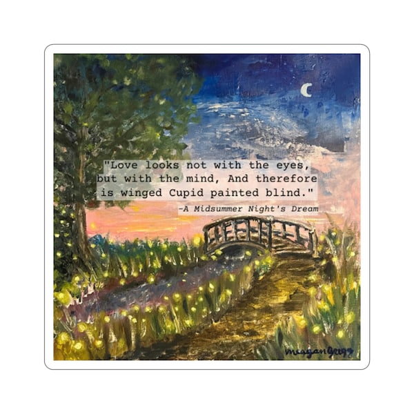 A Midsummer Night's Tea Sticker (with quote)