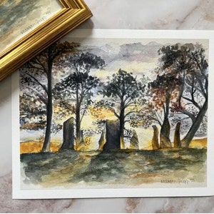Craigh na Dun Standing Stones (Aquarelldruck)