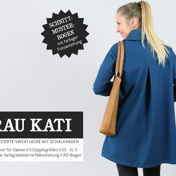 Sweatjacke Schalkragen FRAU KATI Papierschnitt