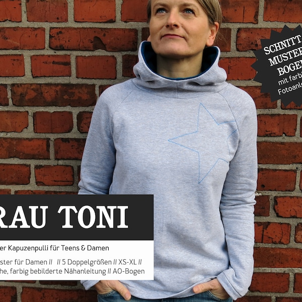 Kapuzensweater für Damen FRAU TONI Papierschnitt