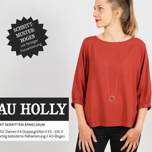 Wide blouse with gathered sleeve hem FRAU HOLLY paper cut