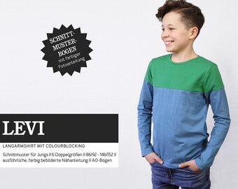 LEVI • Langarmshirt mit Colourblocking, PAPIERSCHNITT