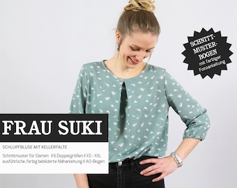 Slip blouse cellar fold FRAU SUKI paper cut