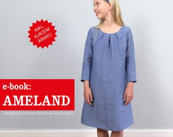 Kleid mit Falten am Ausschnitt AMELAND e-book