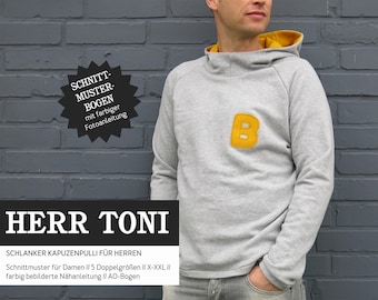 MR TONI Hooded Sweater for Men, PAPIERSCHNITT