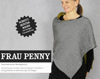 Wendeponcho FRAU PENNY Papierschnitt