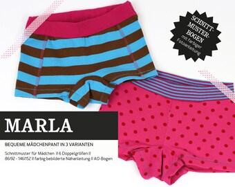 MARLA - Mädchenpants in 3 Varianten, PAPIERSCHNITT