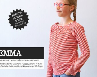EMMA • Kindershirt mit Raglanärmeln,  PAPIERSCHNITT