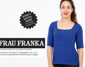 Schlankes Shirt mit eckigem Ausschnitt FRAU FRANKA Papierschnitt