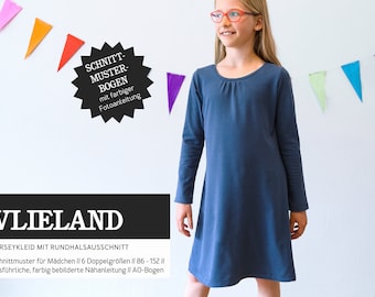 VLIELAND • Jersey dress with round neck, PAPIERSCHNITT