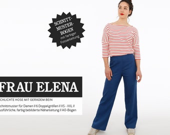 Simple trousers with straight leg MRS ELENA paper cut