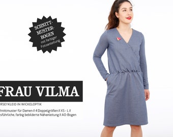 Robe jersey en wrap look FRAU VILMA papier découpé