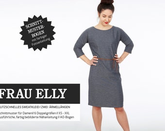 Blitzschnelles Kleid mit Gürtel FRAU ELLY Papierschnitt