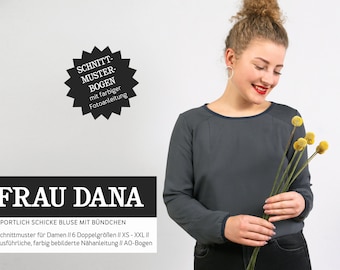 Bluse mit Halslochbündchen FRAU DANA Papierschnitt