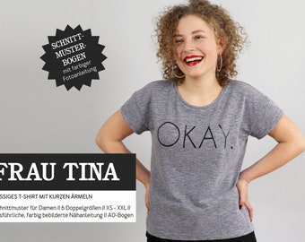 Basic shirt with short sleeves FRAU TINA paper cut