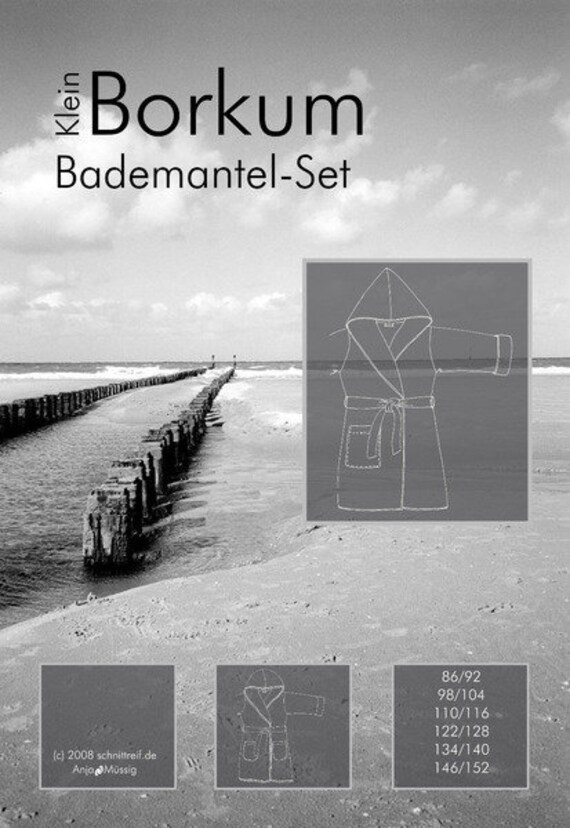 Schnittmuster Bademantel Kleinborkum Etsy