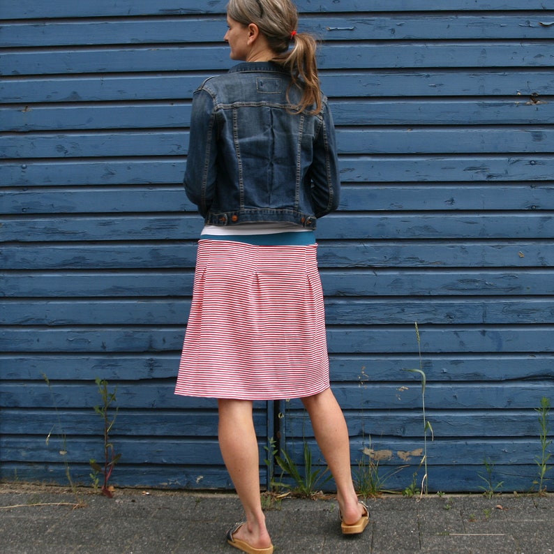 Jersey skirt for women, MRS. ANTJE, paper cut image 10