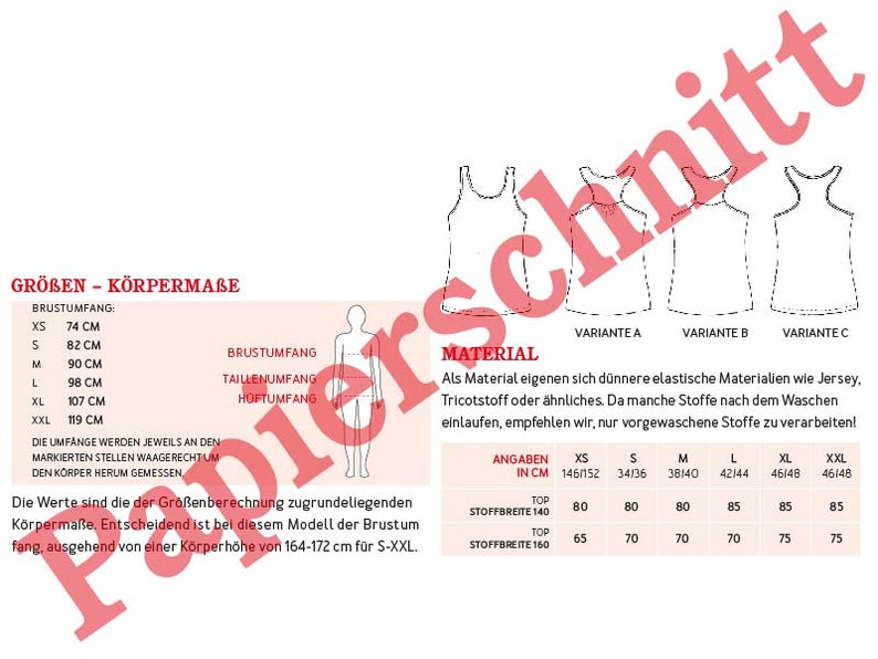 Damentop mit Racerback FRAU HENNIE Papierschnitt Bild 3