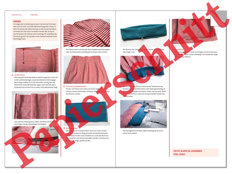 Jersey skirt for women, MRS. ANTJE, paper cut image 3