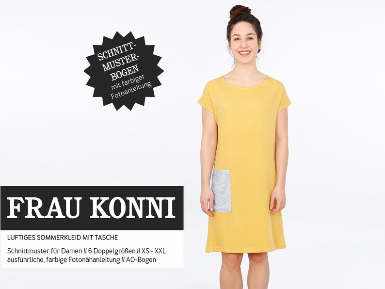 Luftiges Sommerkleid mit Tasche FRAU KONNI Papierschnitt Bild 1